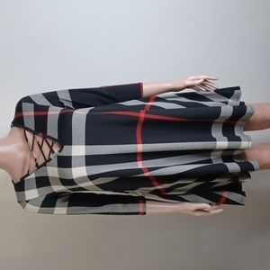 Black Plaid Tunic with Pockets